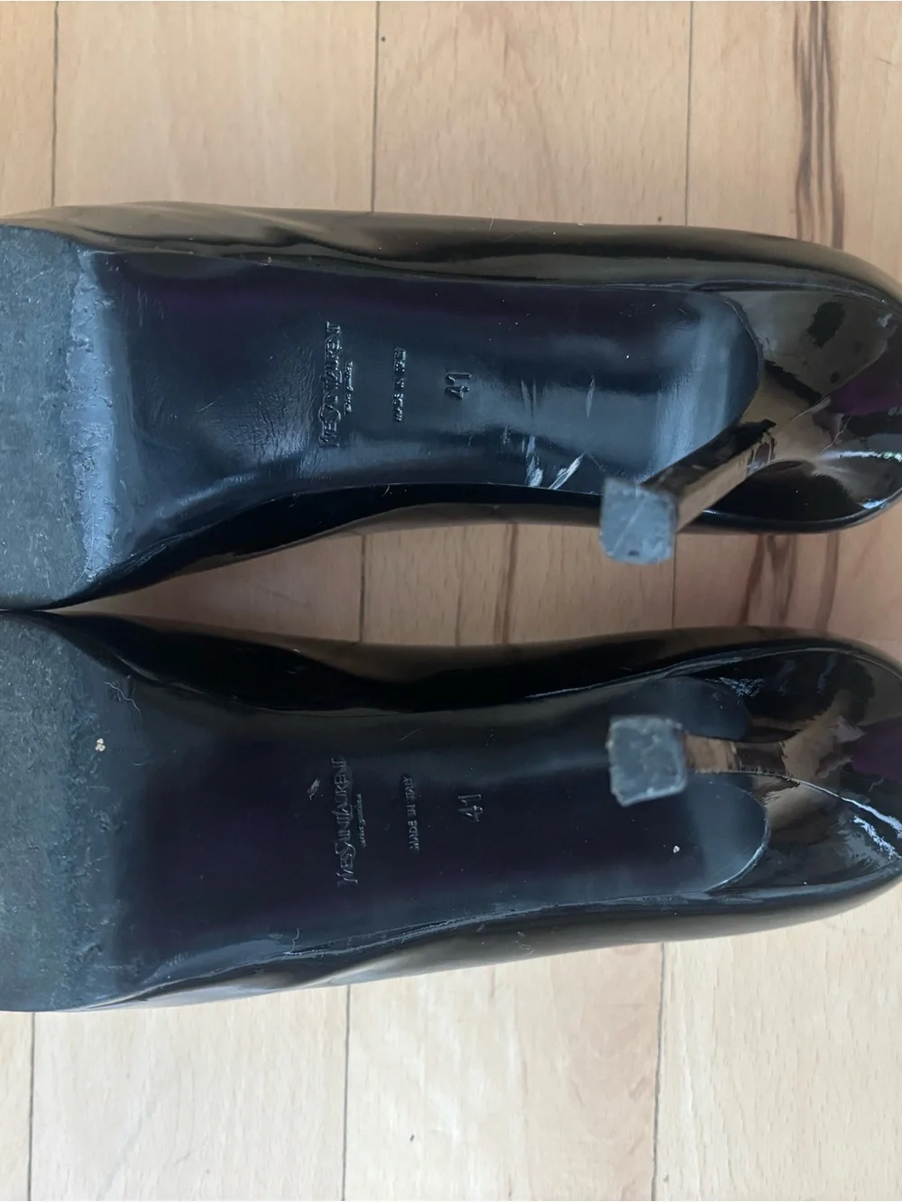 Saint Laurent Womens Black Leather Platform Stiletto Tribtoo Pumps EU 41